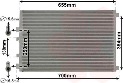 Van Wezel 43005422 - Конденсатор, система кондиціонування повітря autodetail.com.ua