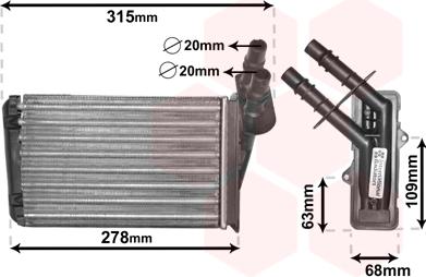 Van Wezel 43006228 - Теплообмінник, система опалення салону autodetail.com.ua