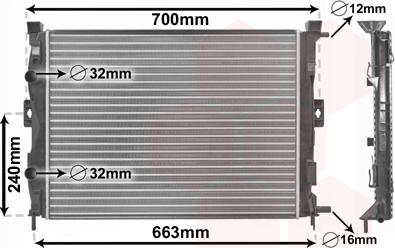 Van Wezel 43002306 - Радіатор, система охолодження двигуна autodetail.com.ua