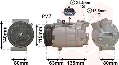 Van Wezel 4300K486 - Компресор, система кондиціонування повітря autodetail.com.ua