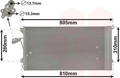 Van Wezel 58005244 - Конденсатор, система кондиціонування повітря autodetail.com.ua
