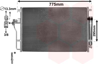Van Wezel 58005277 - Конденсатор, система кондиціонування повітря autodetail.com.ua