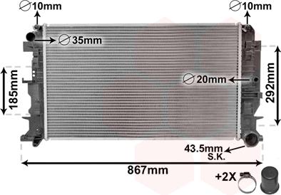 Van Wezel 58002271 - Радіатор, система охолодження двигуна autodetail.com.ua