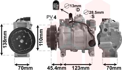 Van Wezel 0300K279 - Компресор, система кондиціонування повітря autodetail.com.ua