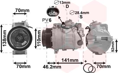 Van Wezel 3000K091 - Компресор, система кондиціонування повітря autodetail.com.ua