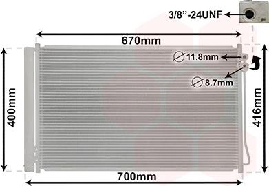 Van Wezel 30015710 - Конденсатор, система кондиціонування повітря autodetail.com.ua
