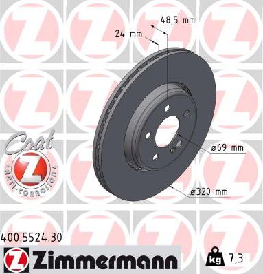 Zimmermann 400.5524.30 - Гальмівний диск autodetail.com.ua