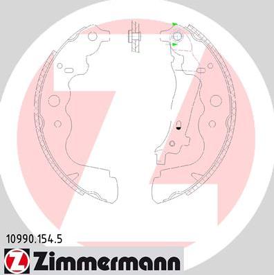 Zimmermann 10990.154.5 - Комплект гальмівних колодок autodetail.com.ua