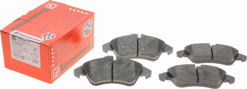 Zimmermann 21576.205.1 - Комплект гальмівних накладок, дискове гальмо autodetail.com.ua