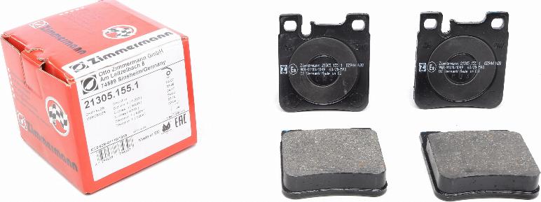 Zimmermann 21305.155.1 - Комплект гальмівних накладок, дискове гальмо autodetail.com.ua