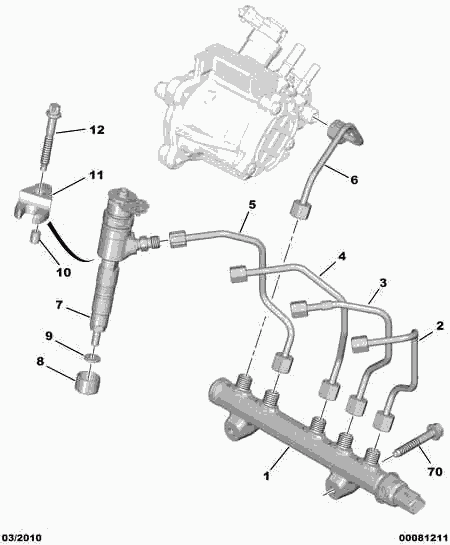 PSA 1570.Q0 - Трубопровід високого тиску, система впорскування autodetail.com.ua