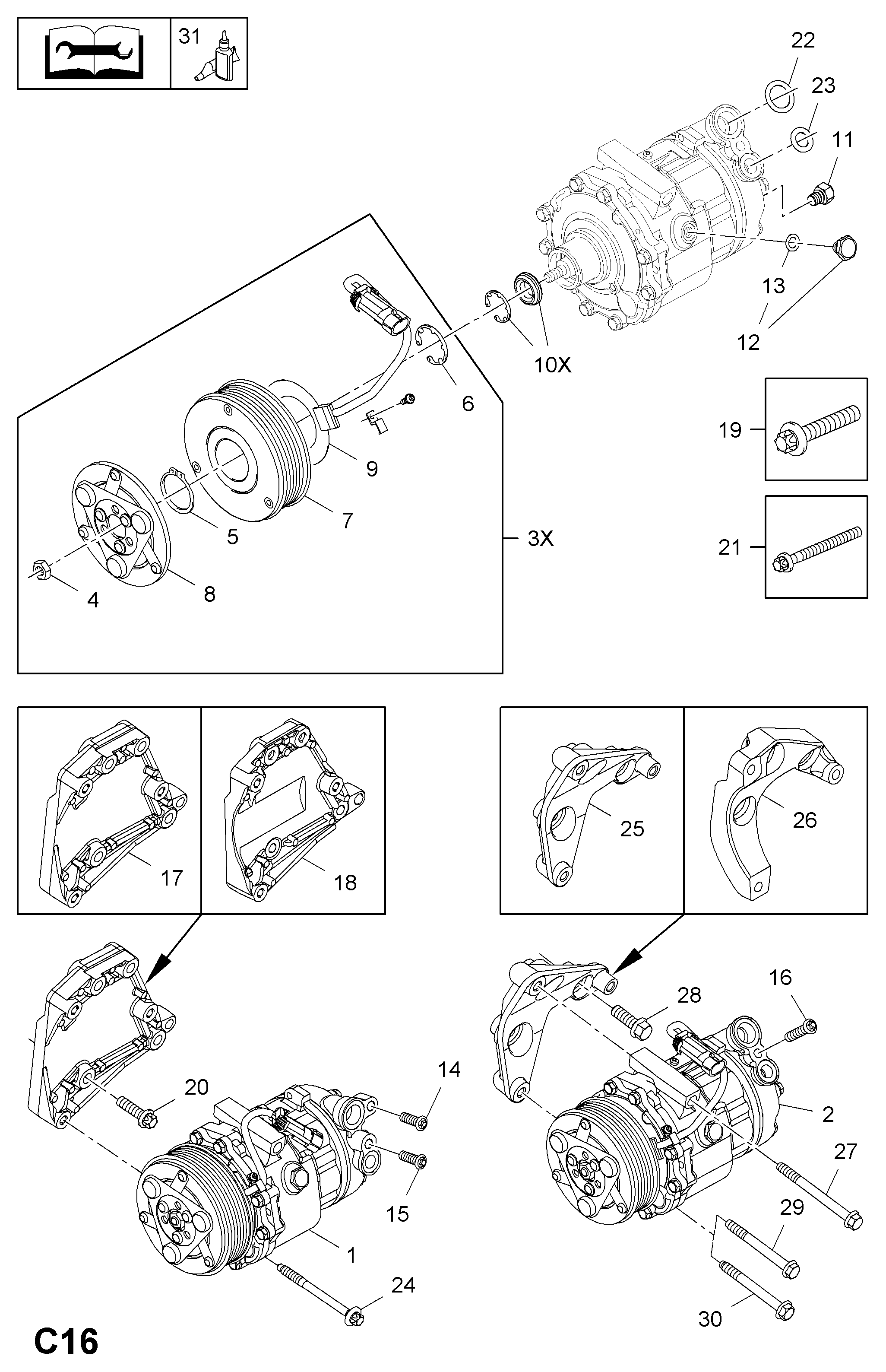 General Motors 6854812 - SEAL KIT, COMPRESSOR DRIVE SHAFT  (PRODUCTION NO. 9194575) autodetail.com.ua