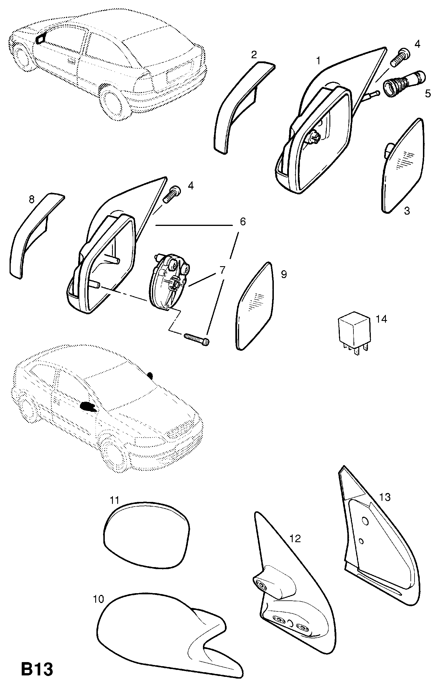 General Motors 6428740 - GLASS, MIRROR, CONVEX, RH-LHD autodetail.com.ua