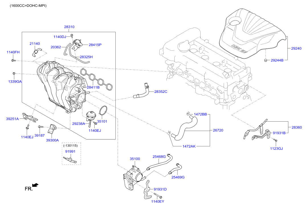 KIA-HYUNDAI 28324-2B000 - Клапан, пневматична система керування вхідним повітрям autodetail.com.ua
