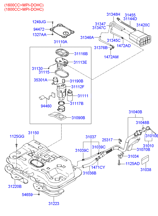 KIA-HYUNDAI 3530125000 - Регулятор тиску палива autodetail.com.ua