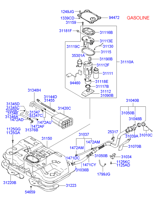 KIA-HYUNDAI 3530125000 - Регулятор тиску палива autodetail.com.ua