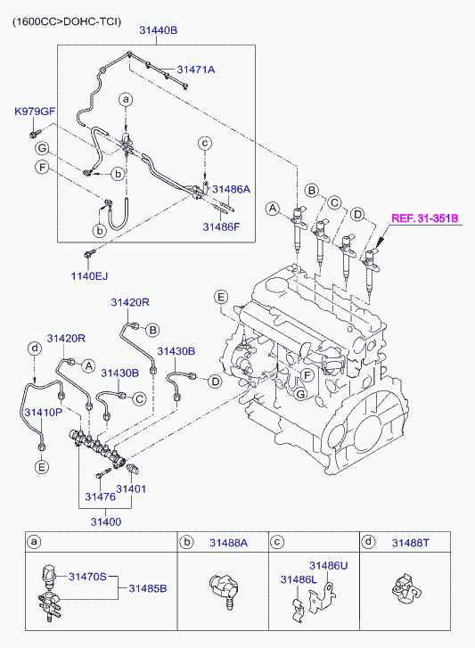 KIA-HYUNDAI 31400-2A700 - Трубопровід високого тиску, система впорскування autodetail.com.ua