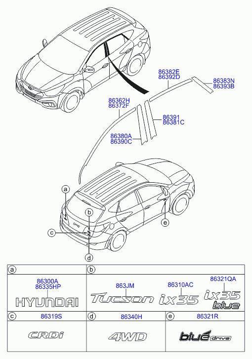 KIA-HYUNDAI 86335H1020 - Емблема на кришці багажника autodetail.com.ua