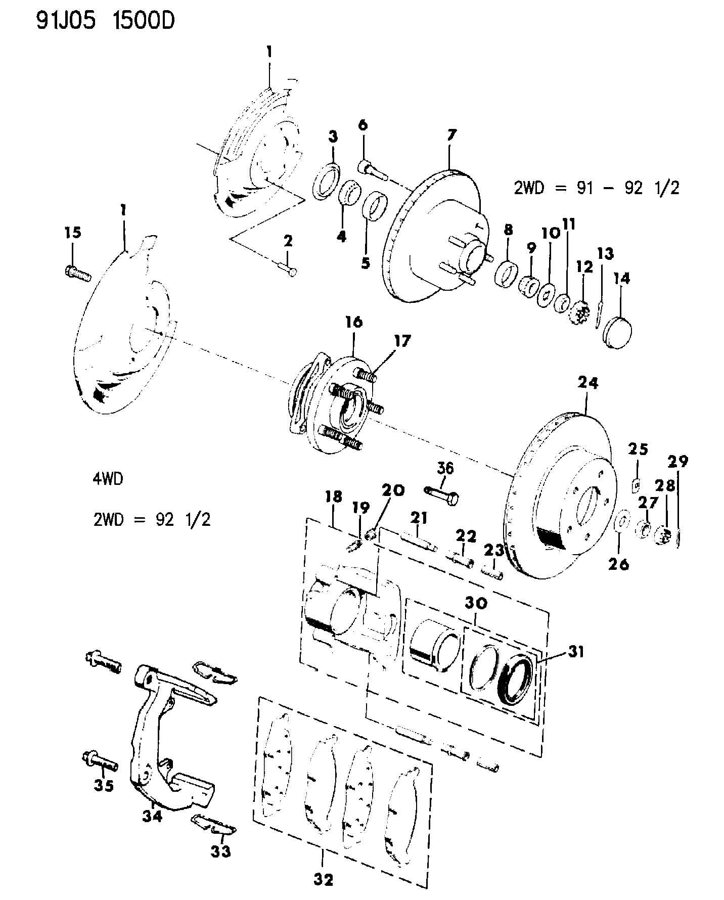 MOPAR PARTS 3420 1506 - BOLT, 2WD 1991-92-1/2 autodetail.com.ua