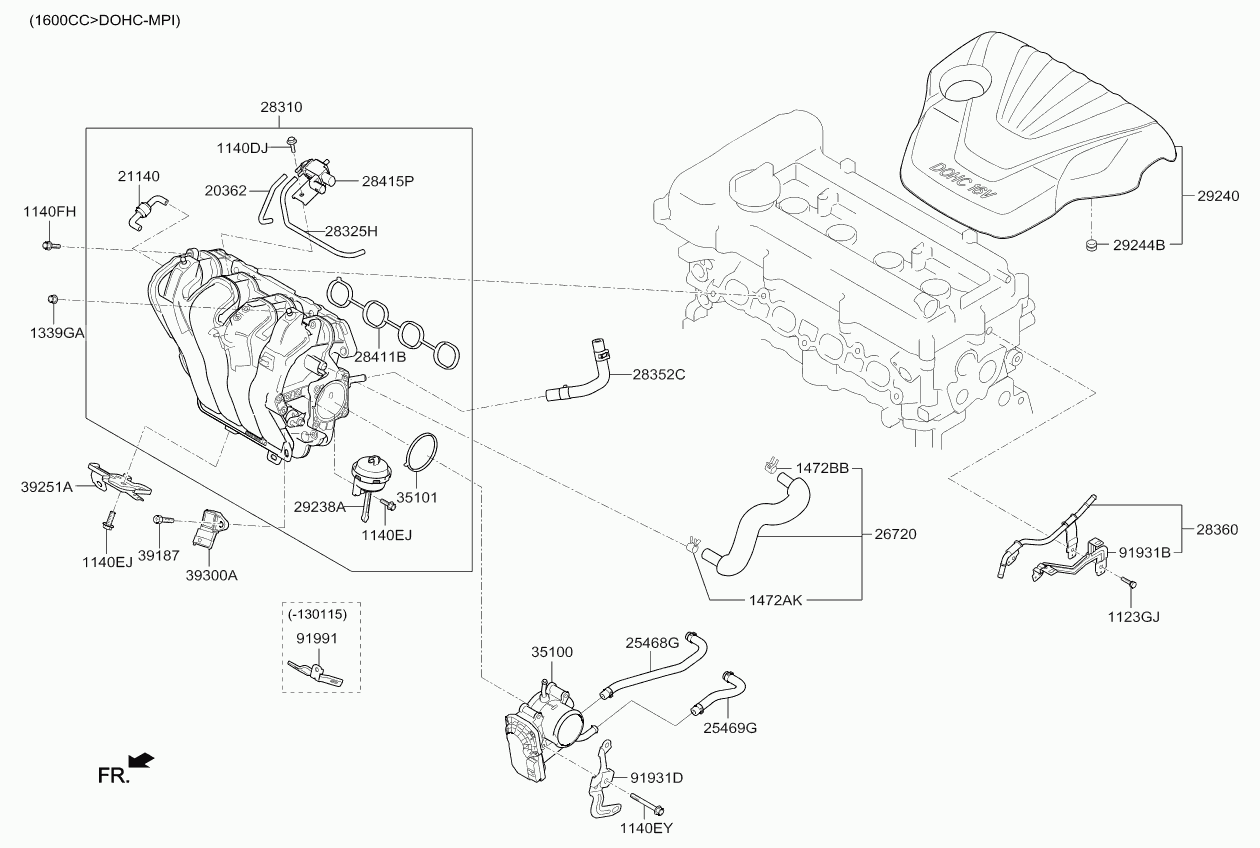 KIA-HYUNDAI 28324-2B000 - Клапан, пневматична система керування вхідним повітрям autodetail.com.ua