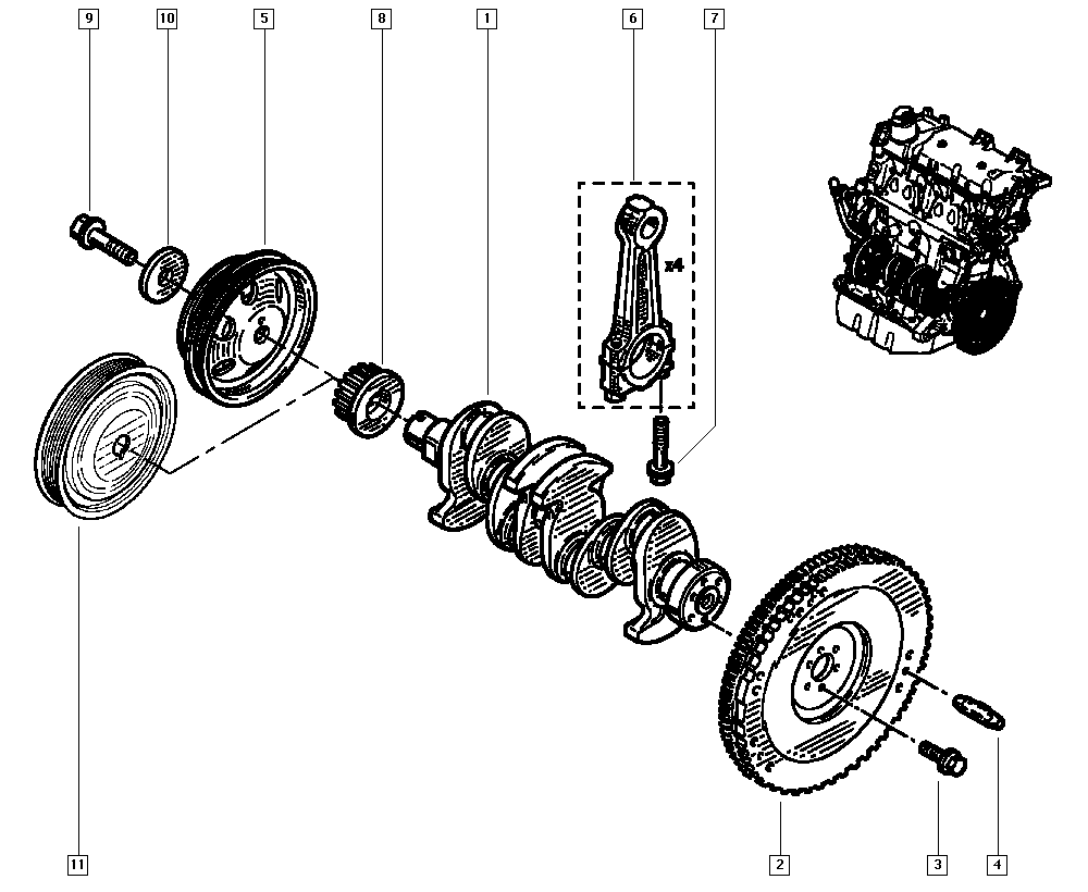 DACIA 8200646632 - Гвинт, опорний кронштейн колінчатого вала autodetail.com.ua